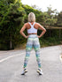 Lismina Legging Taille Extra Haute Serpent Blanc